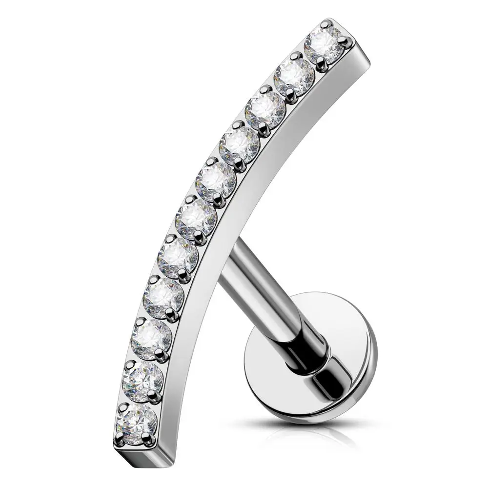 G23 التيتانيوم اللولب الغضروف أقراط للنساء والرجال شقة الظهر ترصيع ثقب المجوهرات