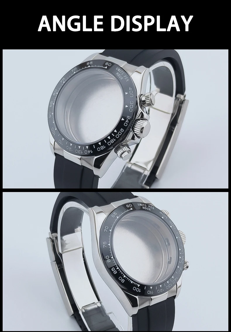 NEITON 39 mm Saphirglas, Quarz-Edelstahlgehäuse, Kautschukarmband, passend für VK63 Quarzwerk – Detail 5