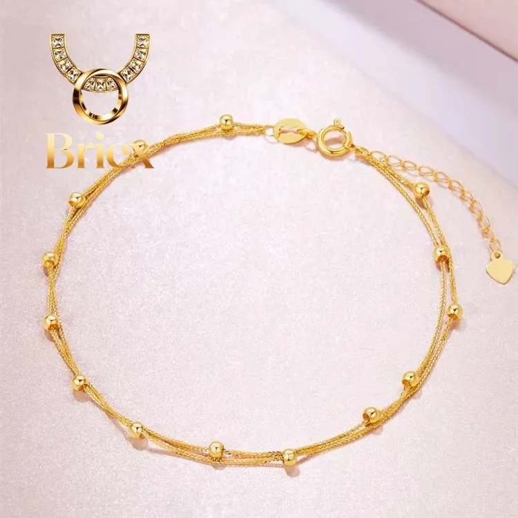 Briex Jewelry Real 18k Golden Starry Sky Bracelet for Woman 18K No Demolding Fine Jewelry Luxury High-quality Bracelet