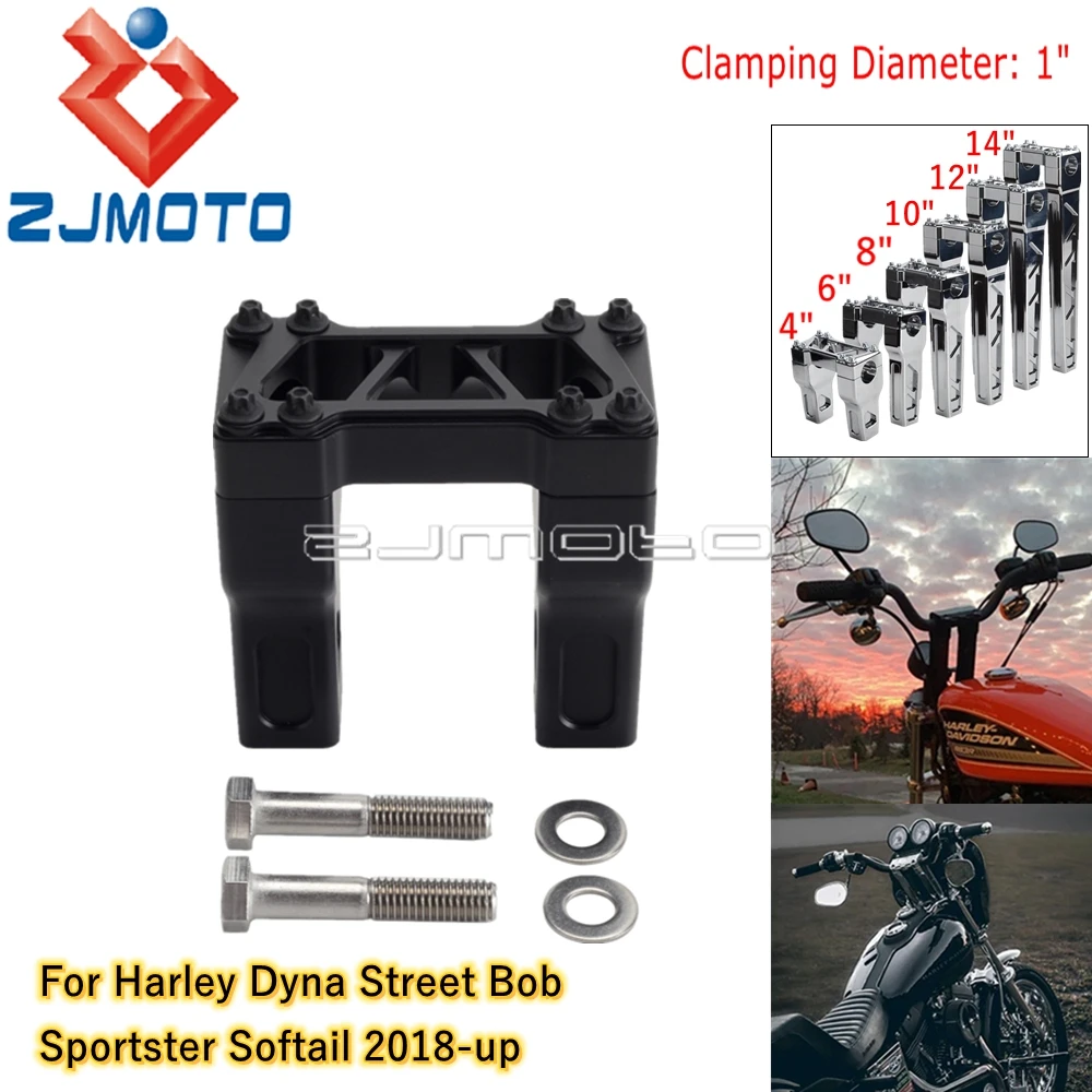 

Motorcycle Accessories Club Style Upright Handlebar Riser Clamp 1" Handle Bar For Harley Dyna Street Bob Sportster Softail 18-up