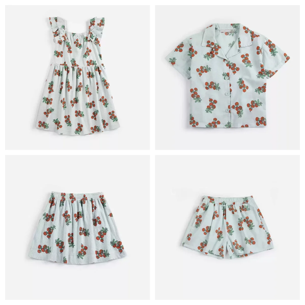 

Kids Dress 2026 Girls Cute Print Short Sleeve Blouse Princess Dresses for Baby Child BOy's Casual T-Shirt and Shorts