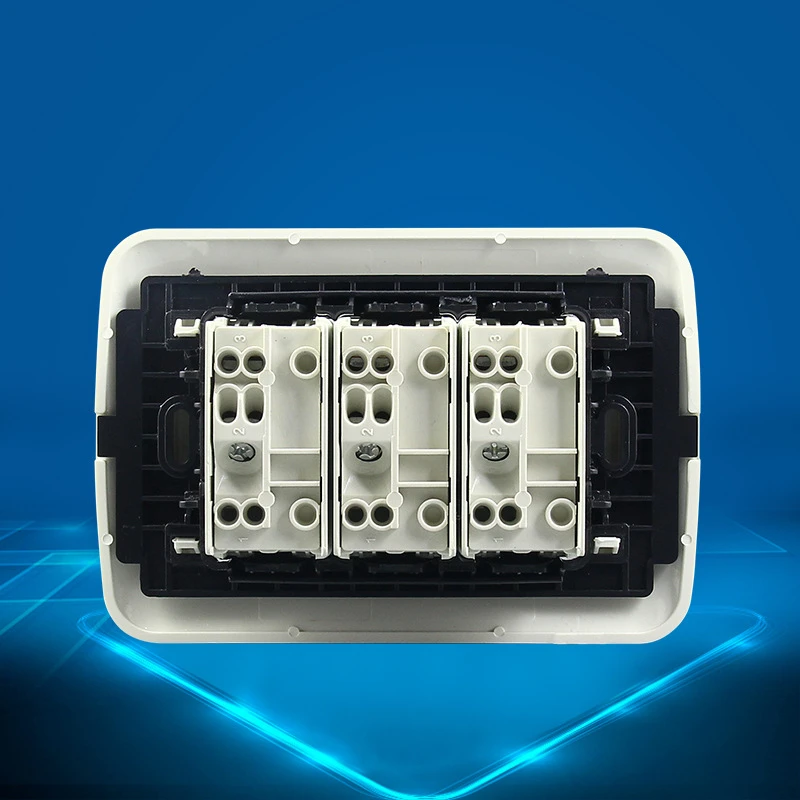 118mm 3Gang Italy Isreal Standard Household Wall Electrical 1Way Switch White PC Safety flame-retardant Panel