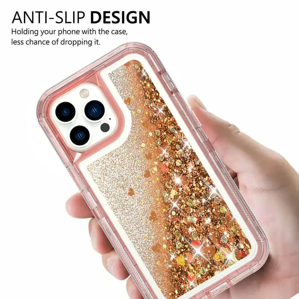 Luxury Glitter Dynamic Quicksand Case for IPhone 17 16 15 14 13 Pro Max X XSMAX XR SE 6 7 8 Plus Heavy Shockproof Phone Cover