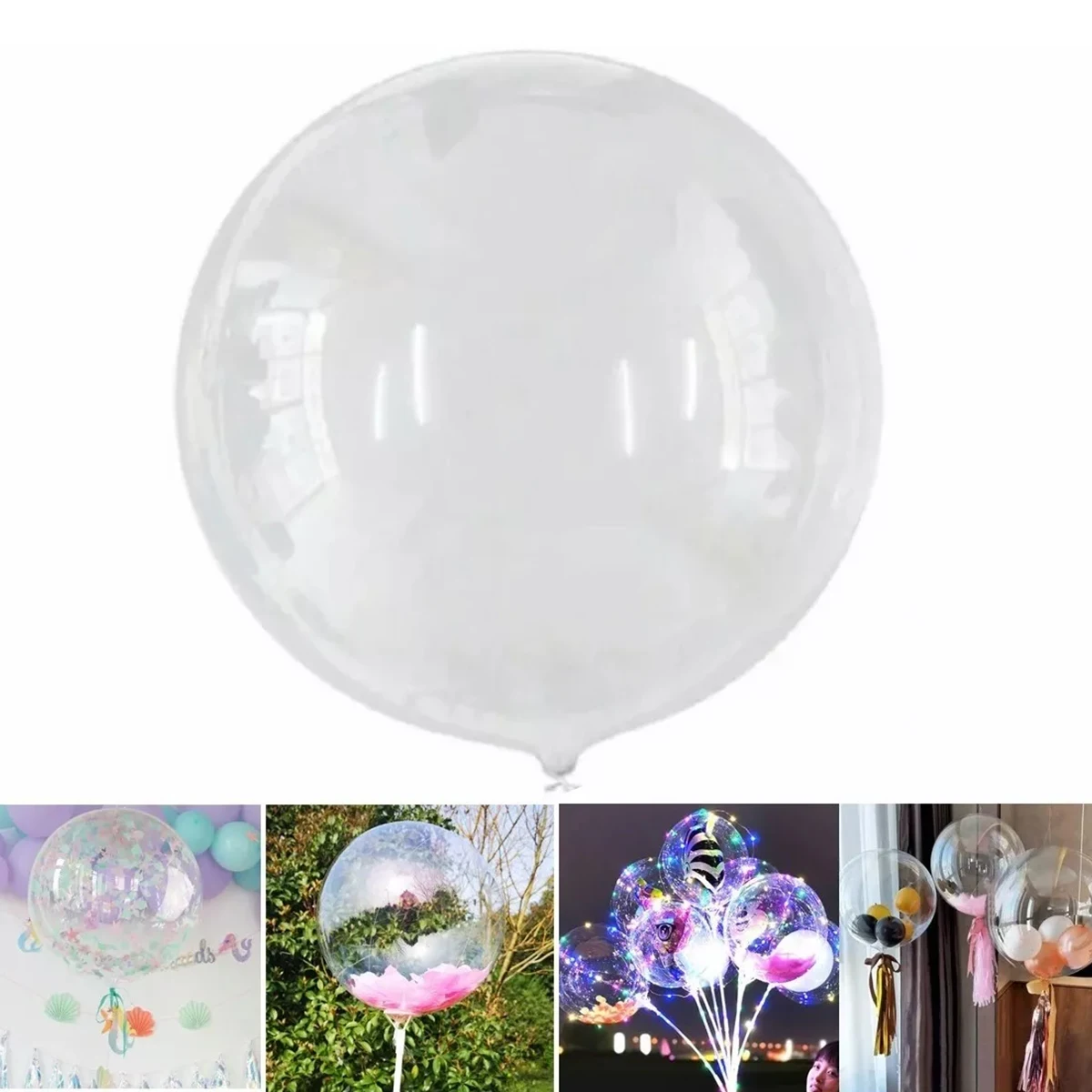 50 Pcs Bobo Balloons Bubble Balloons 18 Inch Clear Bobo Balloon Large Transparent Bubble Balloon for Wedding Birthday Party