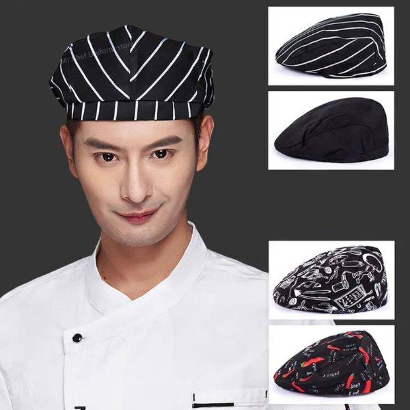 Uomo Mesh Patchwork Chef Restaurant Kitchen Cooking Wear cappelli berretto Hotel Bakey Cafe cameriere berretto traspirante accessori donna