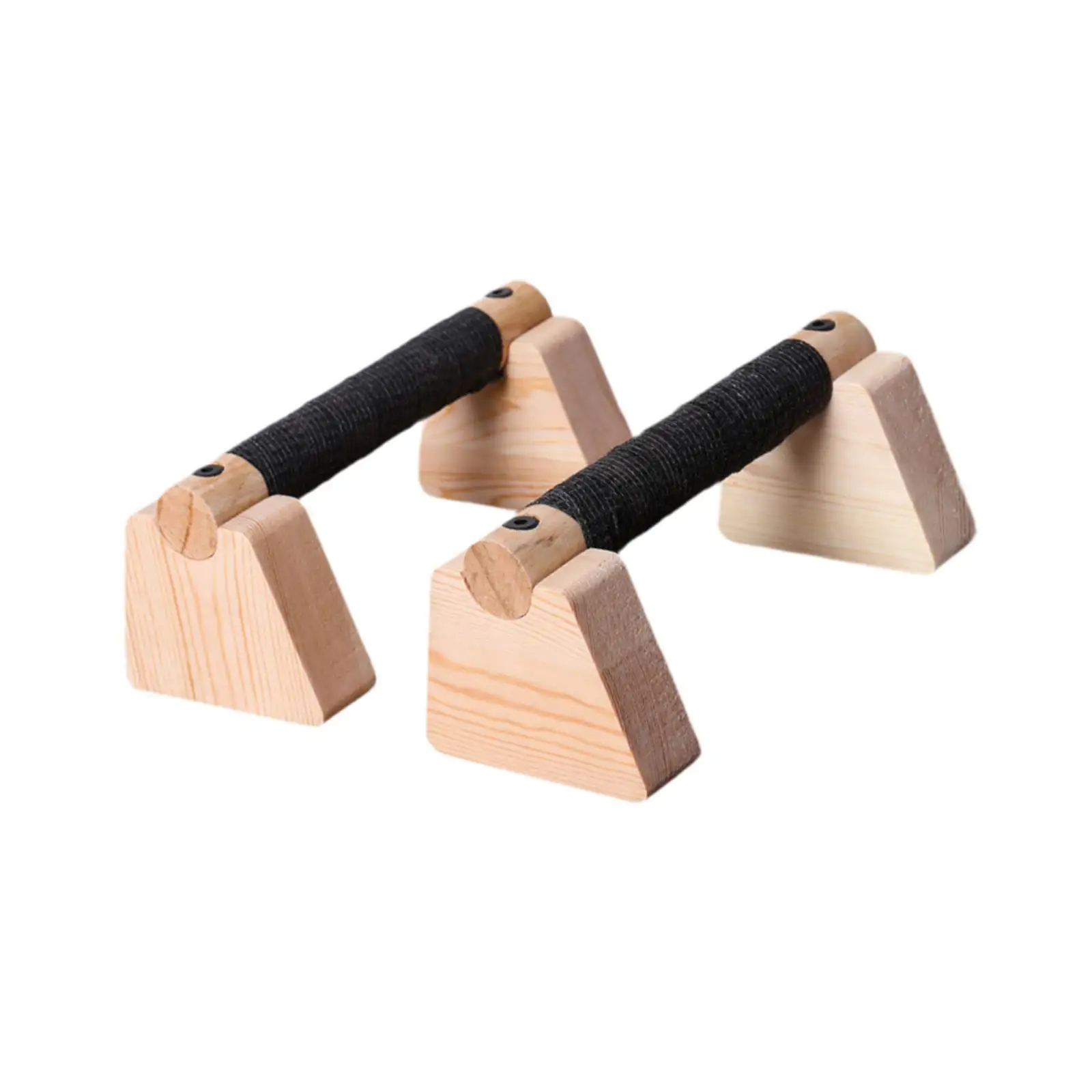 2 Pieces Push up Bar Wood Push up Handles Anti Slip Handstand Bar Portable Stable Parallettes Bars for Workout Exercise Home Gym
