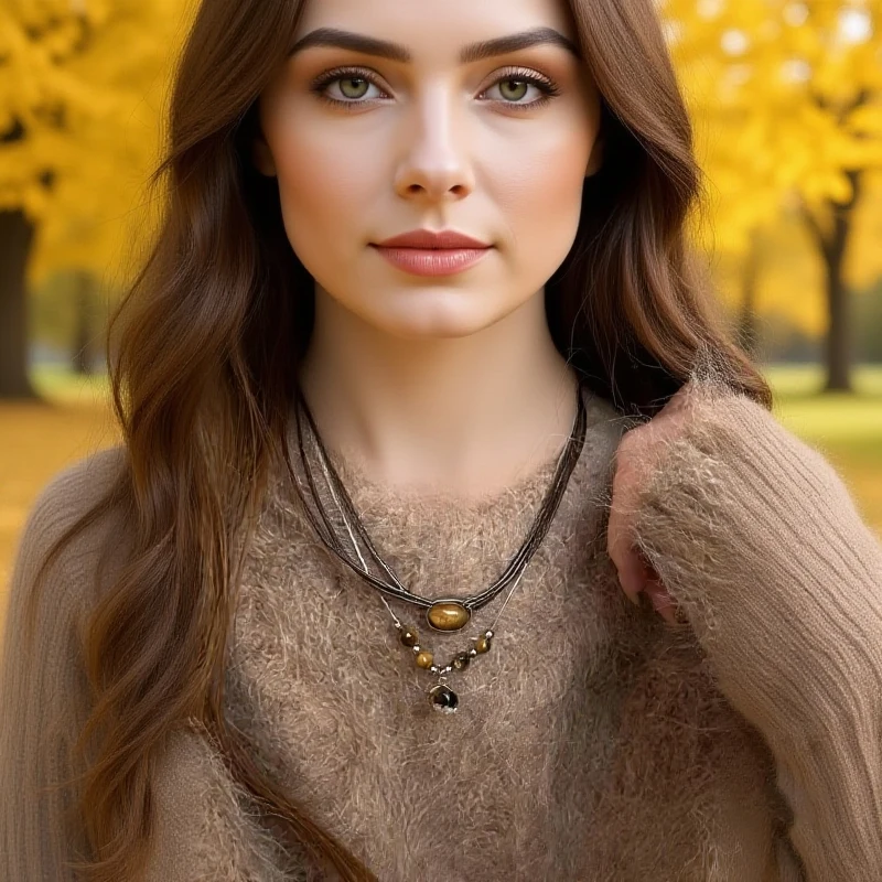 Vintage marrón cámara Melard cuadrado ojo de tigre piedra colgante collar de cuero para Mujeres Hombres Punk Hip Hop Y2K encanto nuevos accesorios