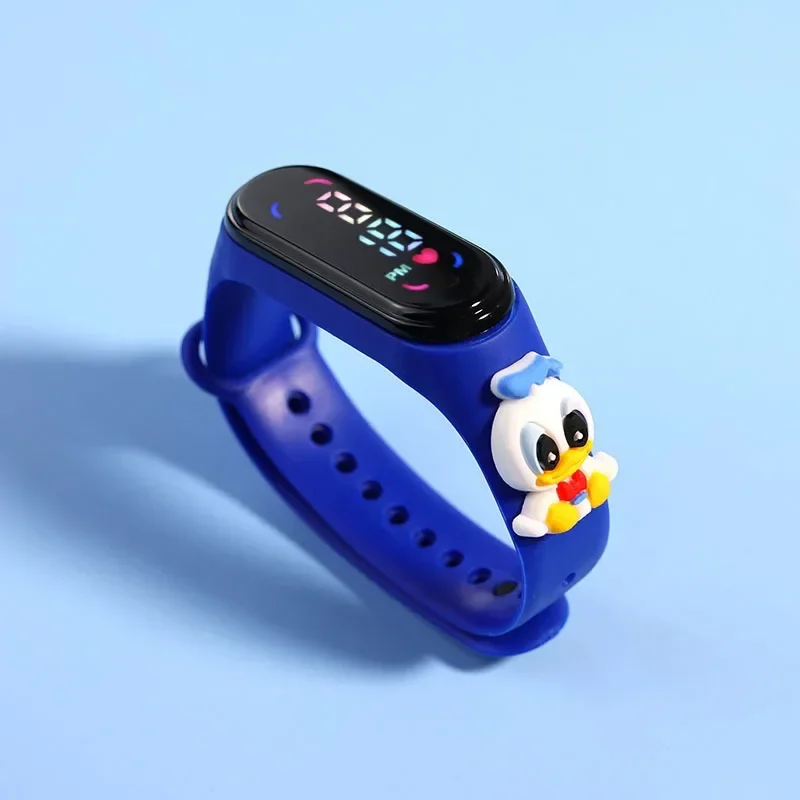 Disney Children\'s Anime Watch Mickey Minnie Stitch Xiaomi Sports Touch Electronic LED Waterproof Bracelet Kids Watch Toy Gift