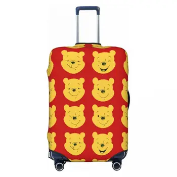 귀여운 만화 곰 여행 가방 보호대 커버, 맞춤형 곰돌이 푸우 수하물 커버, 18-32 인치 세트