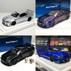 AUTOart 1:18 Scale Diecast Alloy R34 GT-R Z-TUNE Toys Cars Model Classics Adult Collection Souvenir Gifts Static Display