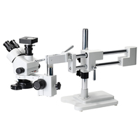 3.5X-90X Simul-Focal Double Boom Stand 41MP 2K HD-MI USB Camera Trinocular Stereo Zoom Microscope For PCB Repair