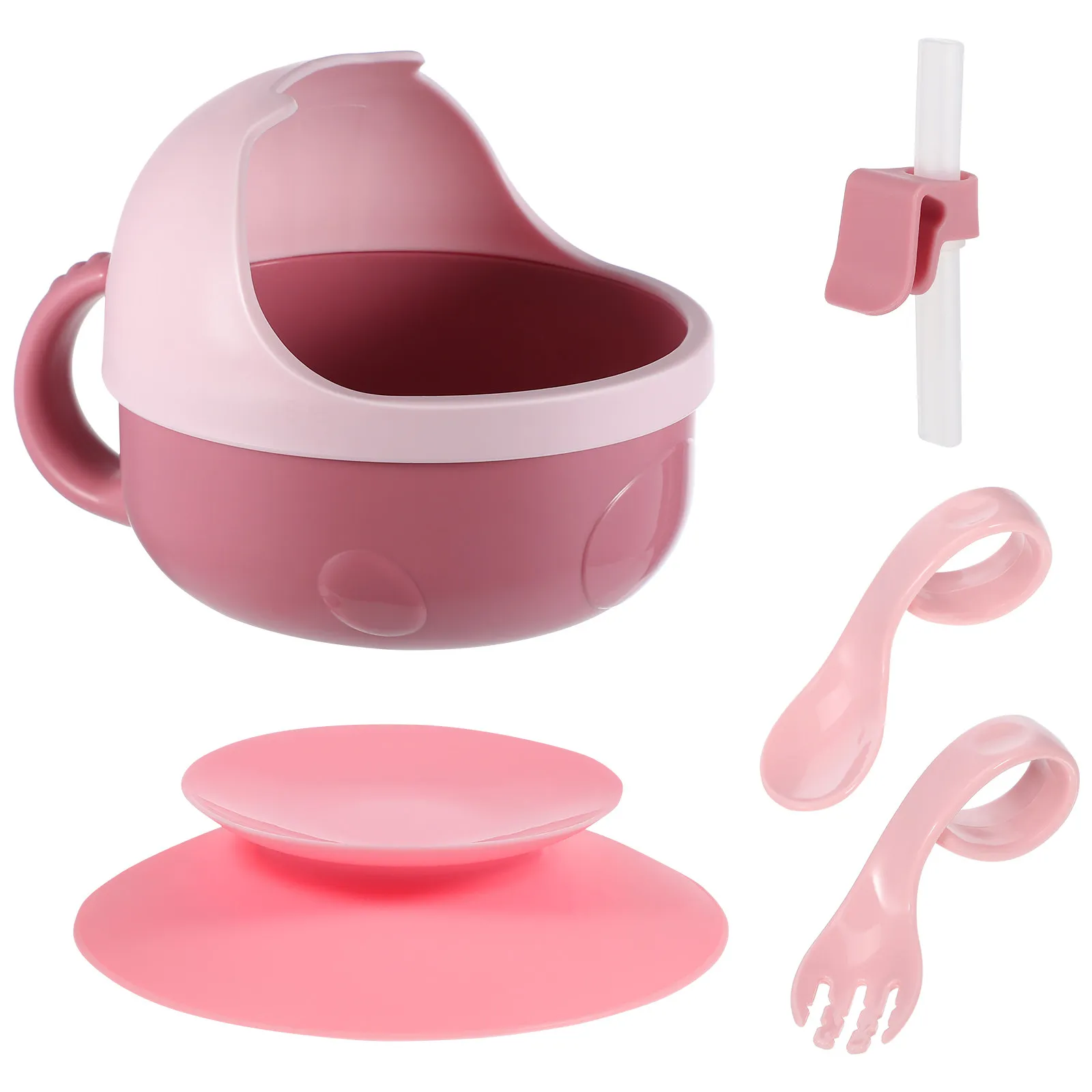 1Set Spillproof Suction Bowl Set Small Portable Baby Feeding Bowl Toddler Elderly Anti-Fall Practice Eating Tableware