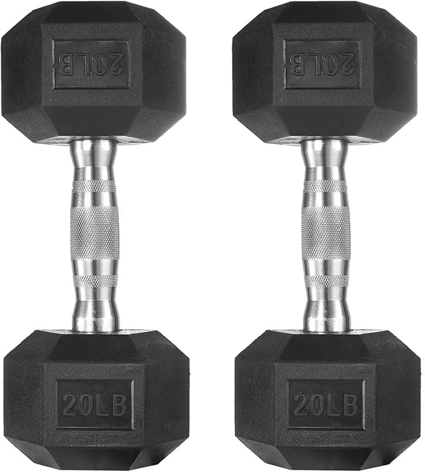 

Rubber Coated Cast Iron Hex Dumbbell Weights in Pairs or Singles for Home Gym