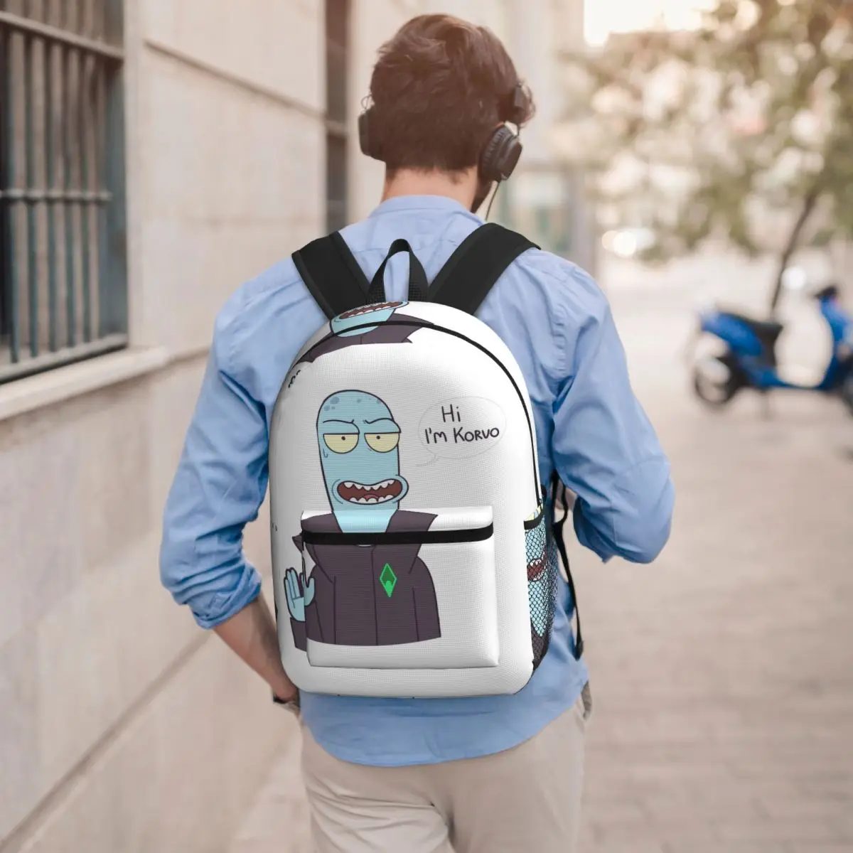 

Cartoon Solar Opposites Funny Korvo Backpack Boys Girls BookBag Children School Bag Computer Shoulder Bags for Men Women