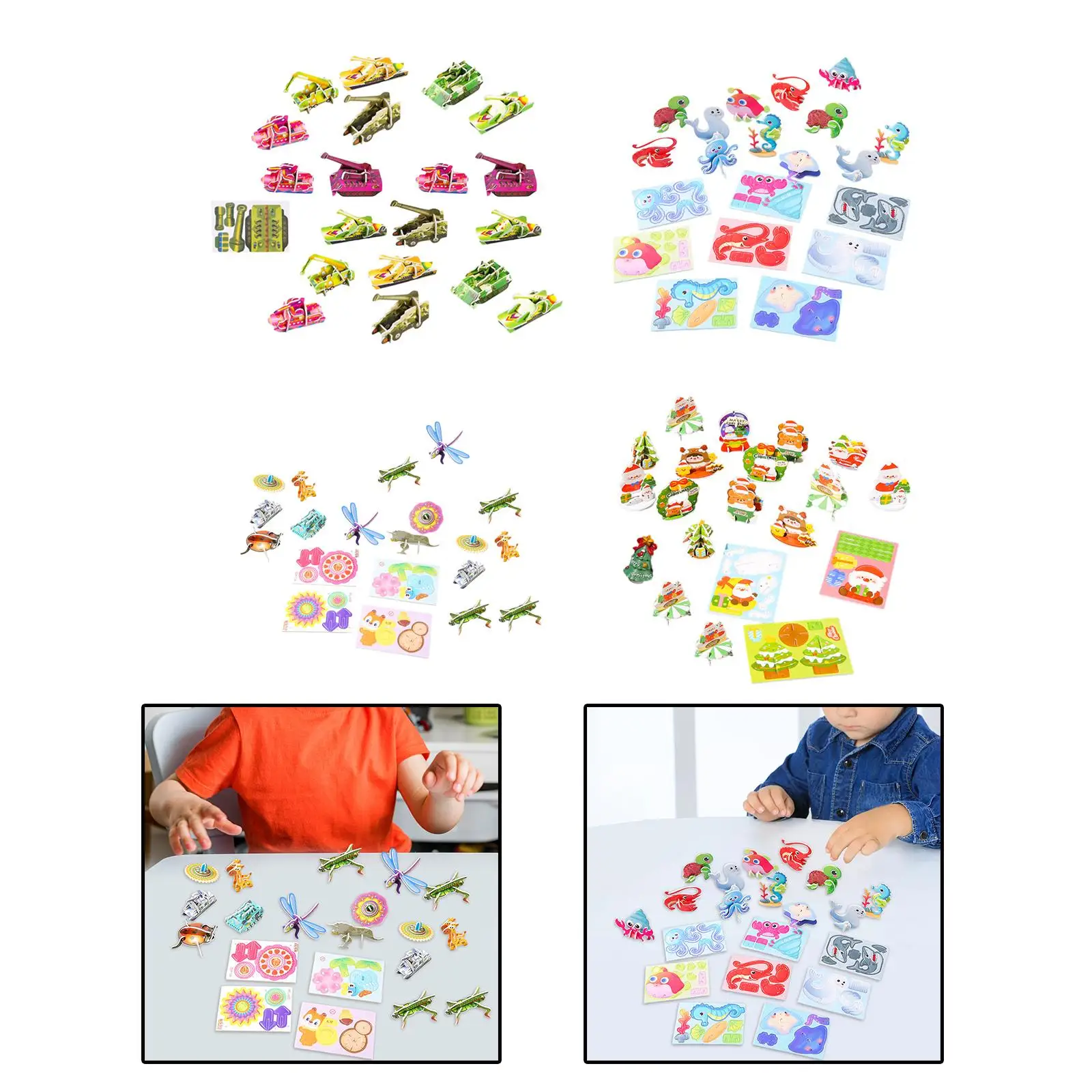 Pack 2 3D-Rätsel sensorische Entwicklung Lern aktivitäten Cartoon Puzzle Feinmotorik für Kindergarten Vorschul kinder