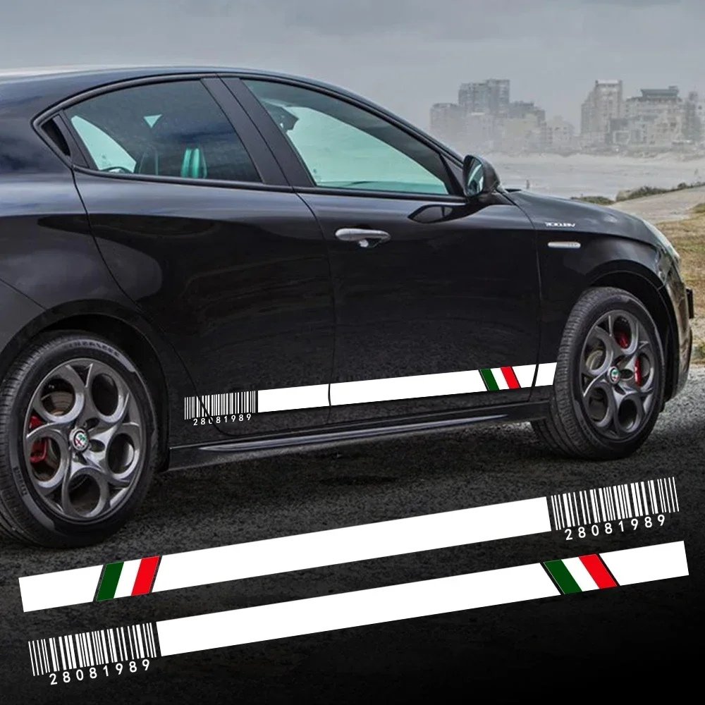 

2PCS Car Door Side Vinyl Film Stickers For Alfa Romeo Giulietta Sport Stripes Styling PVC Decals Tuning Auto SUV Accessories