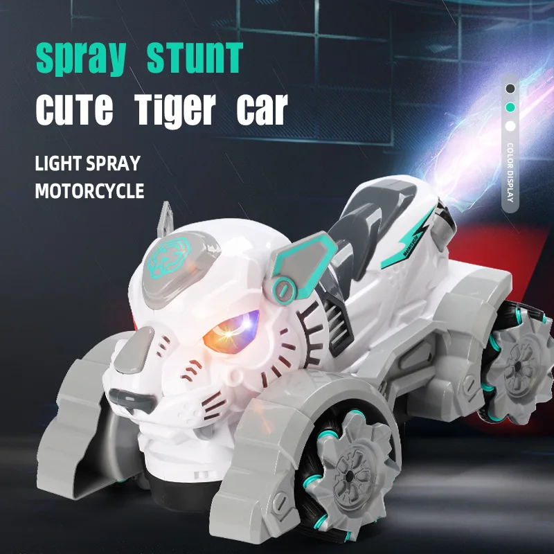 Specially for tiger drift spray racing music and lights High speed 2.4g remote control children's electric motorcycle toy car