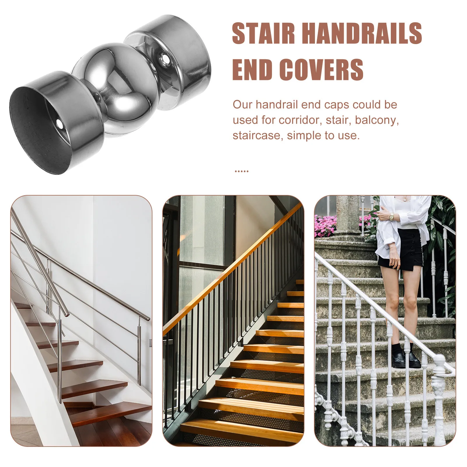 Premium Stainless Steel Handrail Fitting Connector for Stair Railing Tubing Multi-Functional Secure Fastening Handrail Parts