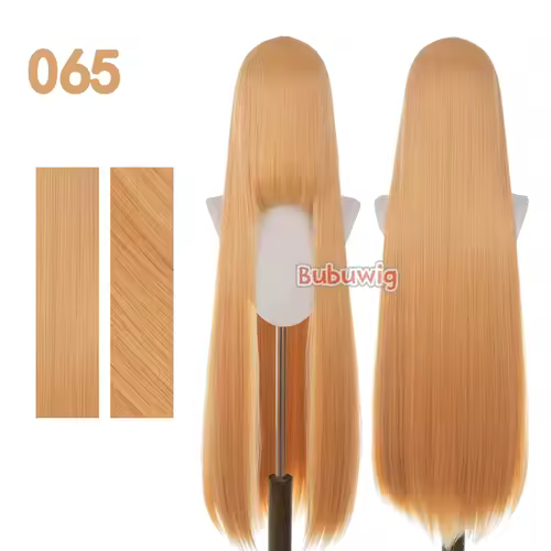 Bubuwig Synthetic Hair 100cm Long Straight Pure Color Cosplay Wigs Over 100 Colors Black White Red Blue Brown Wig Heat Resistant - Image 47