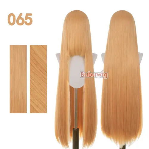 Bubuwig Synthetic Hair 100cm Long Straight Pure Color Cosplay Wigs Over 100 Colors Black White Red Blue Brown Wig Heat Resistant - Image 47