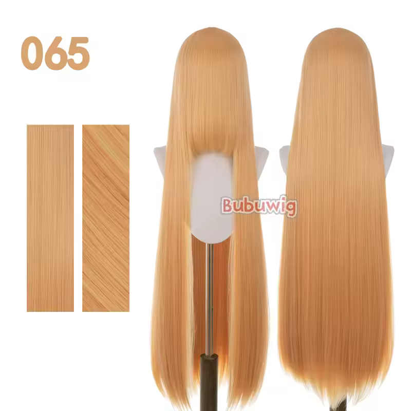 Bubuwig Synthetic Hair 100cm Long Straight Pure Color Cosplay Wigs Over 100 Colors Black White Red Blue Brown Wig Heat Resistant - Image 47