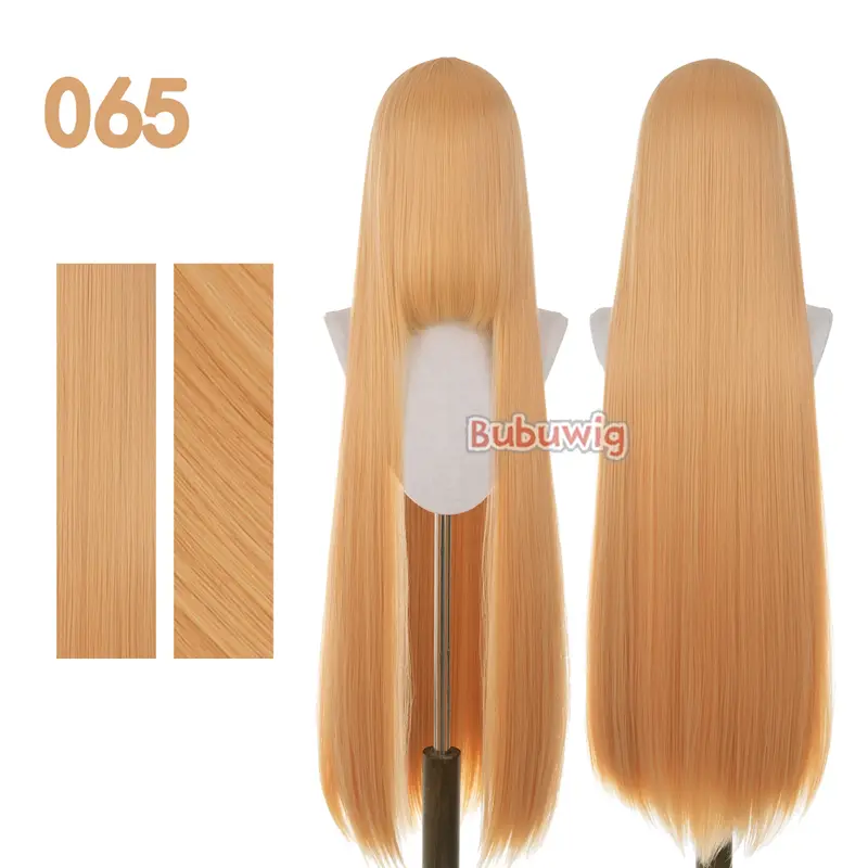 Bubuwig Synthetic Hair 100cm Long Straight Pure Color Cosplay Wigs Over 100 Colors Black White Red Blue Brown Wig Heat Resistant - Image 47
