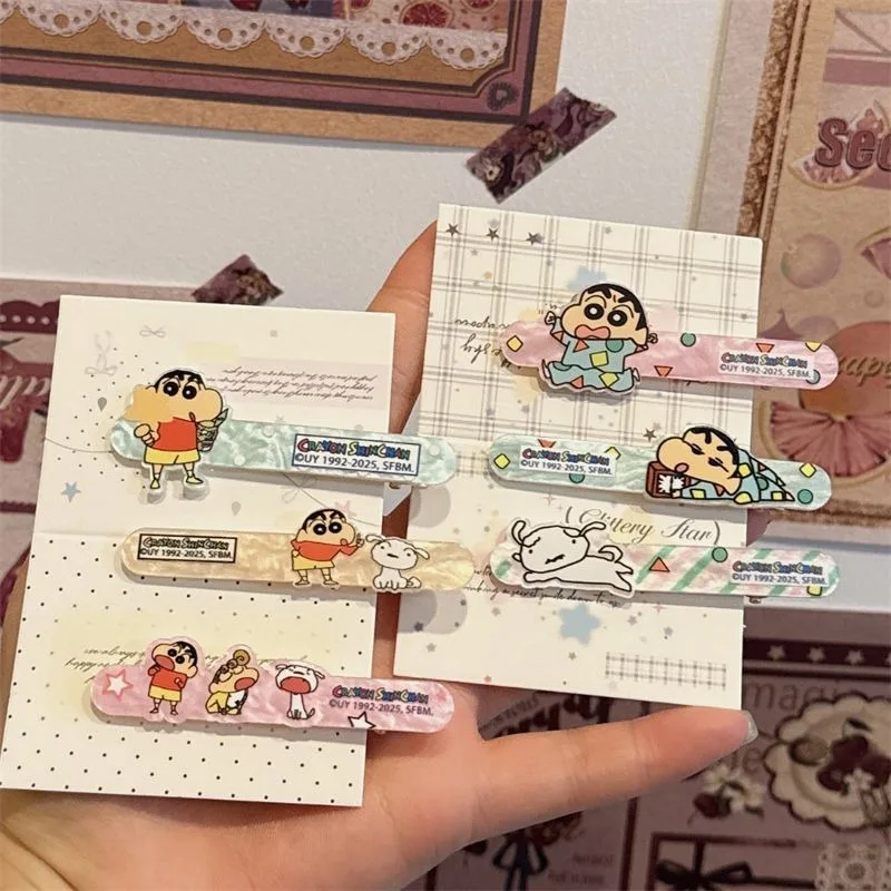 New Crayon Shin-chan One-word Clip Colorful Cute Fashionable Fun and Creative Bangs Traceless Hair Clip Jewelry Gift for Friends view 2