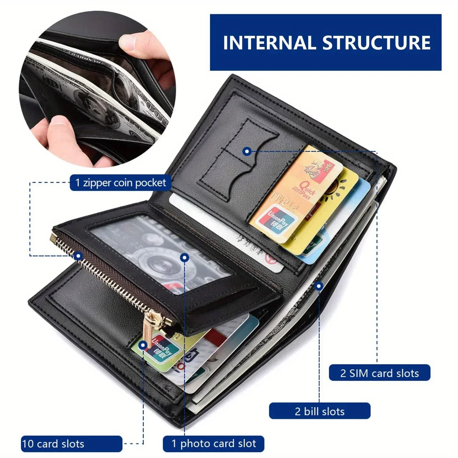 Custom Engraved Picture Wallet Personalized Photo Wallets for Men,Husband,Dad,Son,Personalized Gifts for Birthday Father's Day