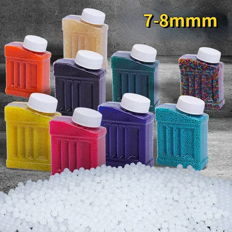7-8mm50000 Uds bolas de canicas de agua balas granada estructura de juguete juguete 7-8mm BB tapa de pistola pistolas pelotas juguete accesorio de bombeo de agua