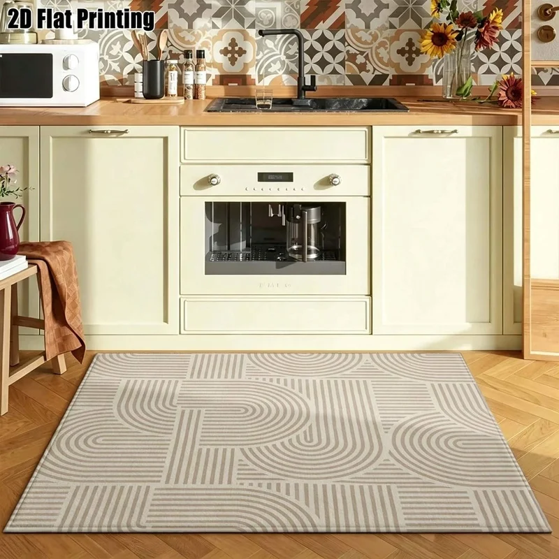 1Pc Light Luxury Simple Geometric Stripe Carpet, Machine Washable, Personalized Decoration, Essential for Ins Style Home, Suitable for Living Room, Bedroom, Entryway, Office, Corridor