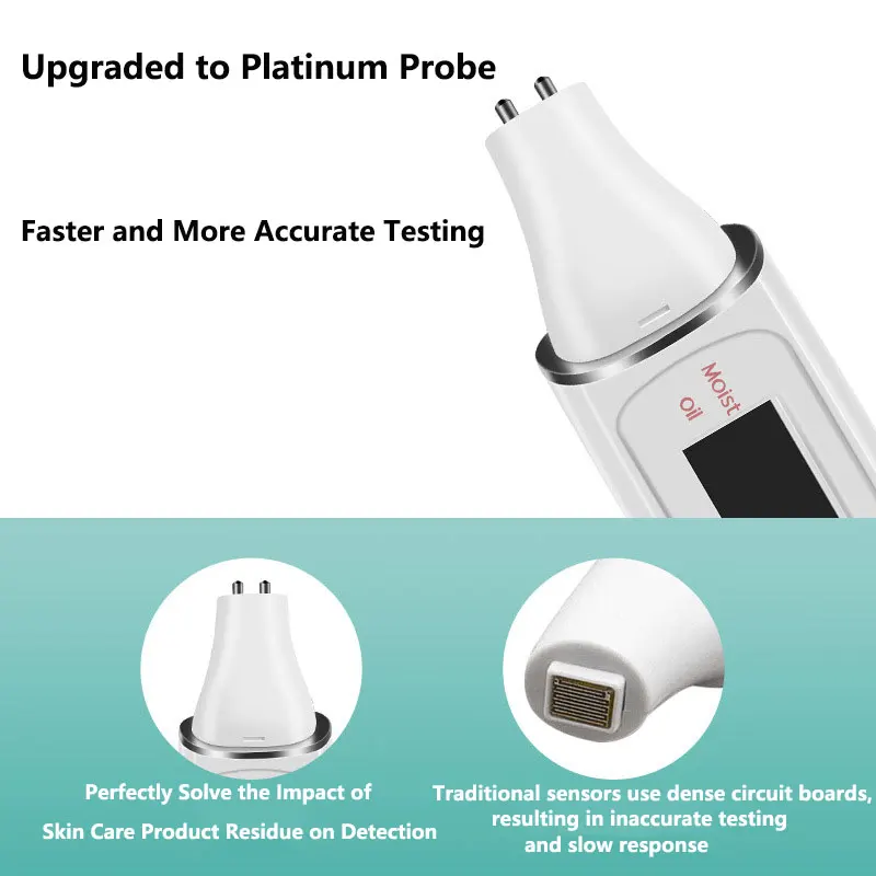 محلل مستشعر الجلد آلة اختبار رطوبة زيت الجلد LCD كاشف دقيق شاشة رقمية أدوات العناية بجسم الوجه #3