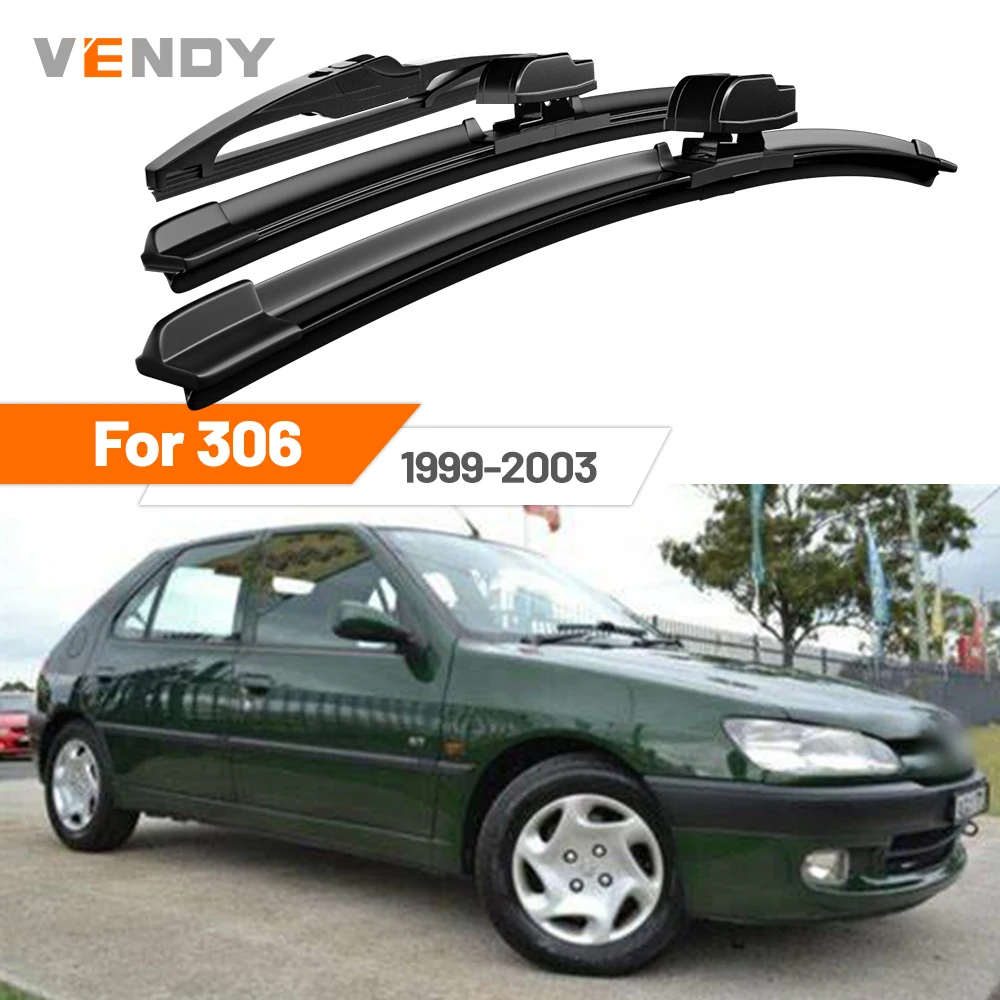 

For Peugeot 306 1999-2003 2000 2001 2002 Front & Rear Windshield Wiper Blades Windscreen Wipers Set Accessories