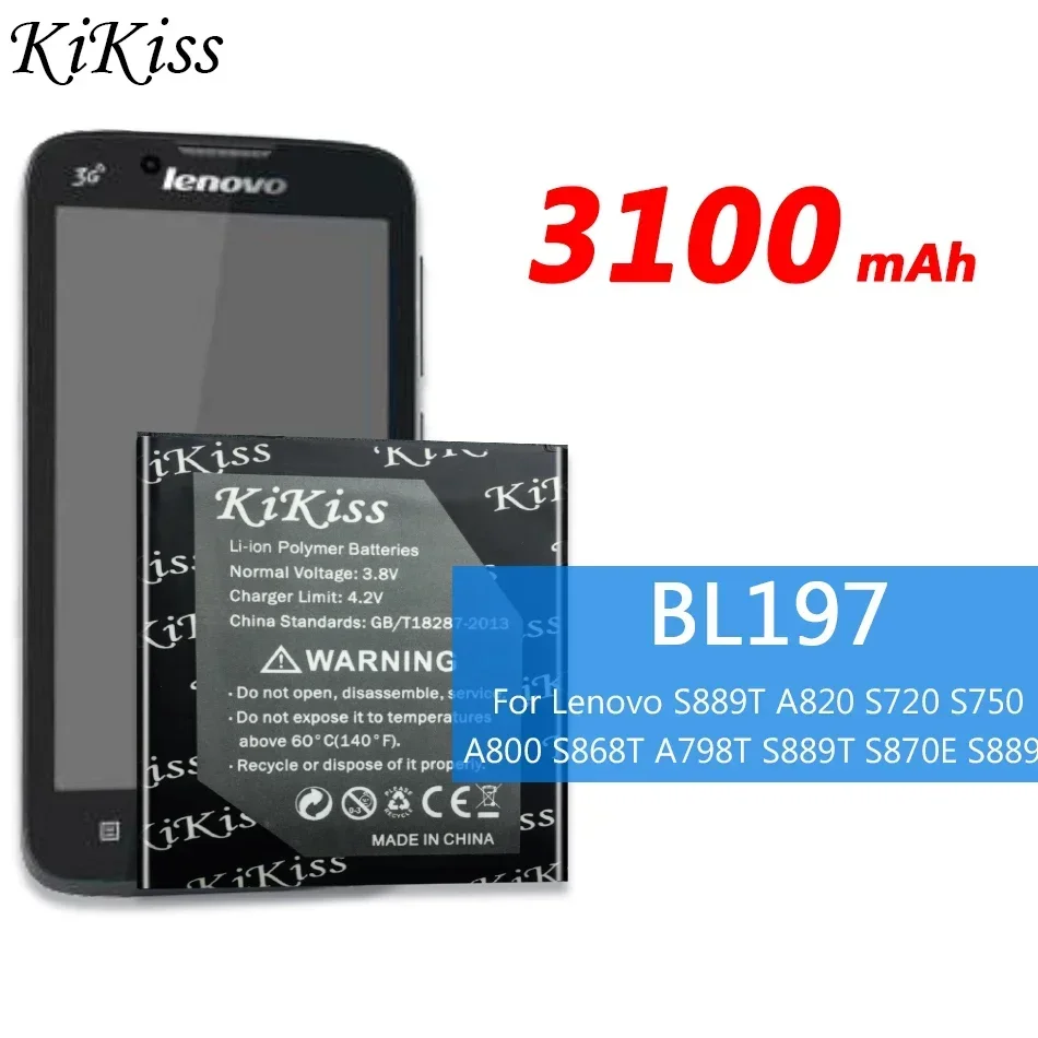 

High-performance 3100mAh Mobile Phone Battery for Lenovo S889T A820 S720 S750 A800 S868T A798T S889T S870E S889