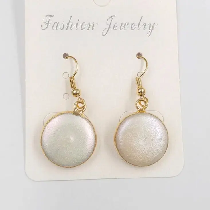 WT-E157 New Products Natural Freshwater Pearl Earrings Round Coil Gold Dipped Loop In High Quality Lovely Accessories