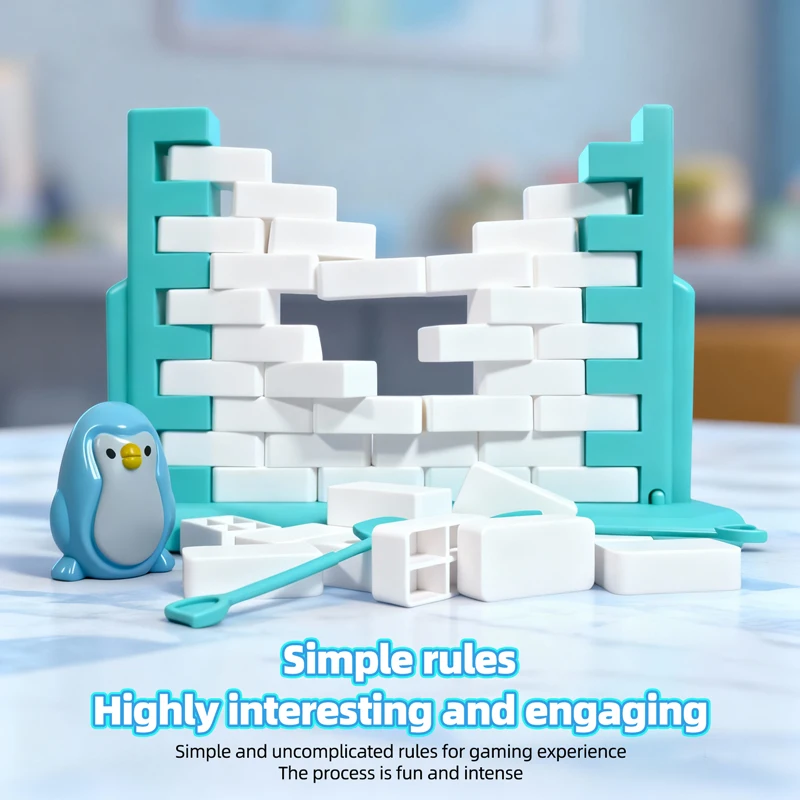

Save Penguin Game Wall Breaking Building Brick Puzzle Toys Parent-Child Interaction Toy Party Board Game Birthday Gifts for Kids
