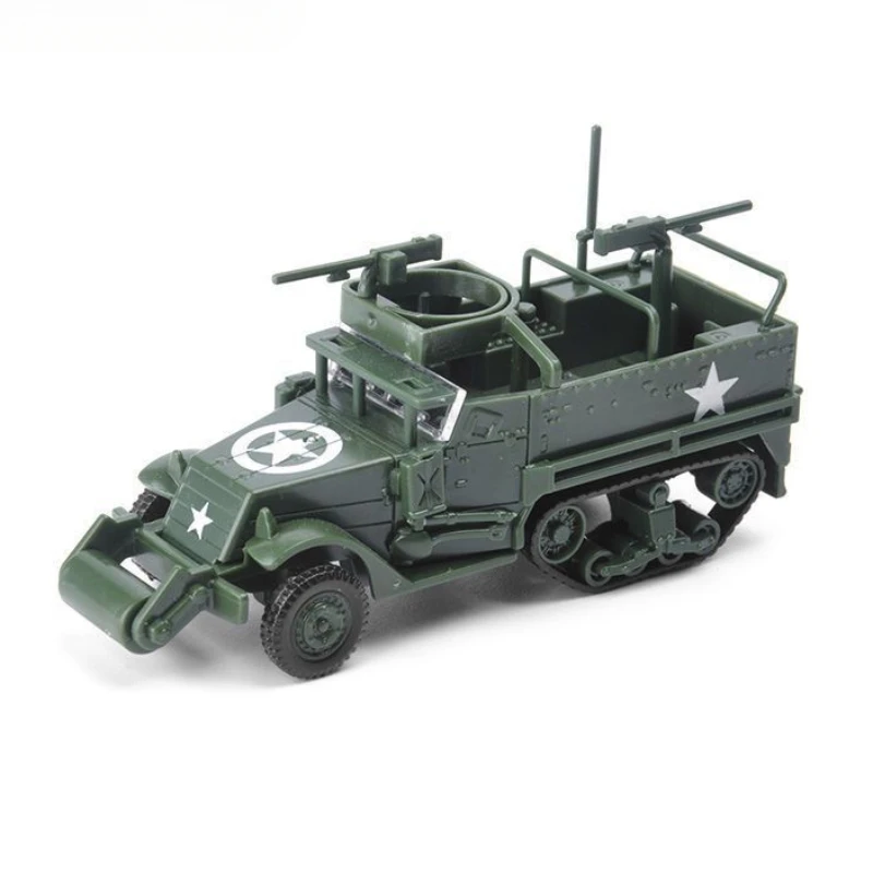 1/72 M3A1 Semi-tracked Armoured Personnel Carrier World War II American Rubber-free 4D Assembly Model Military Chariot Toys