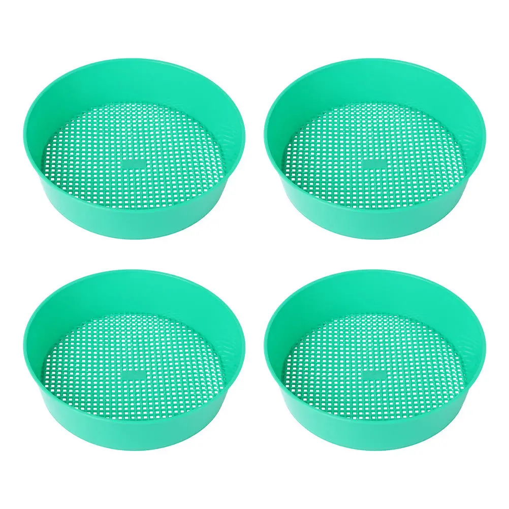 4Pcs Gardening Sifting Pan Professional Grade Soil Sieve Easy Clean Heavy Duty Sifting Classifier for Garden Planting Tools