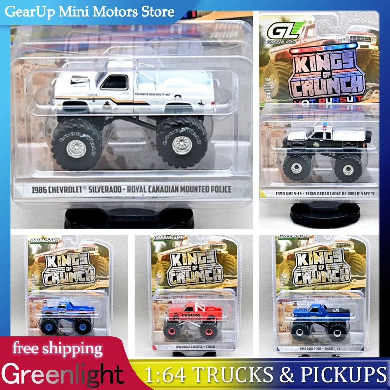 

New Greenlight 1:64 Monster Trucks & Classic Pickups Collection Chevy GMC Dodge Ford Alloy Diecast Car Boys Toys Christmas Gift