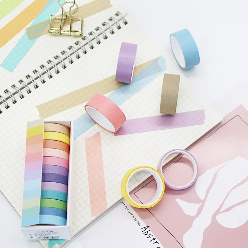

Rainbow Colorful Washi Tape Scrapbooking Japanese Design Journal Diary Masking Tape Decorative DIY Paper Stickers Stationery