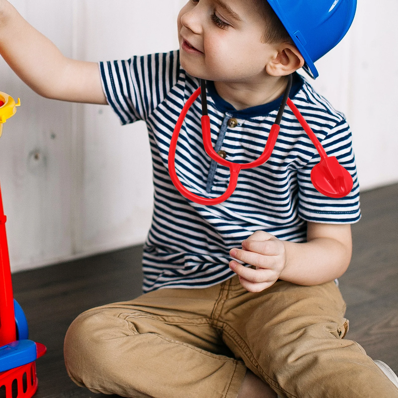 4Pcs Play Stethoscope Props Kids Doctor Role Modeling Comfortable Non-Scratch Design for Party Costume and Learning Games