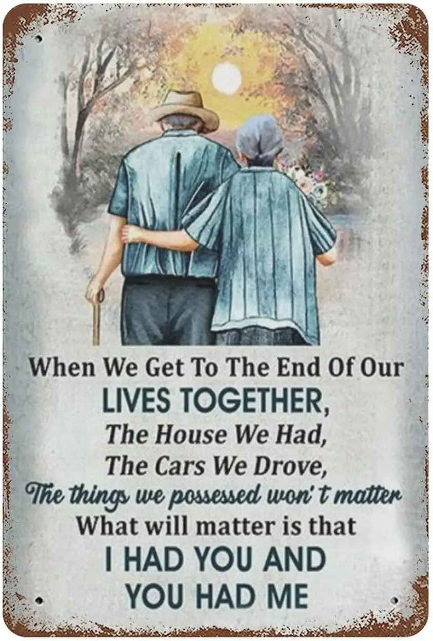 Vintage Metal Tin Sign To My Wife Couple Wife Gift From Husband Old Couple Gift Valentines Day Sign Funny Novelty Kitchen Bar Cl