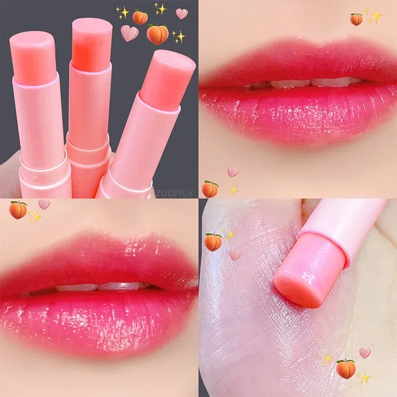 Incolore vitalidade cor bálsamo labial mudança batom pêssego menina hidratante longa duração brilho labial maquiagem cuidados reparação máscara labial