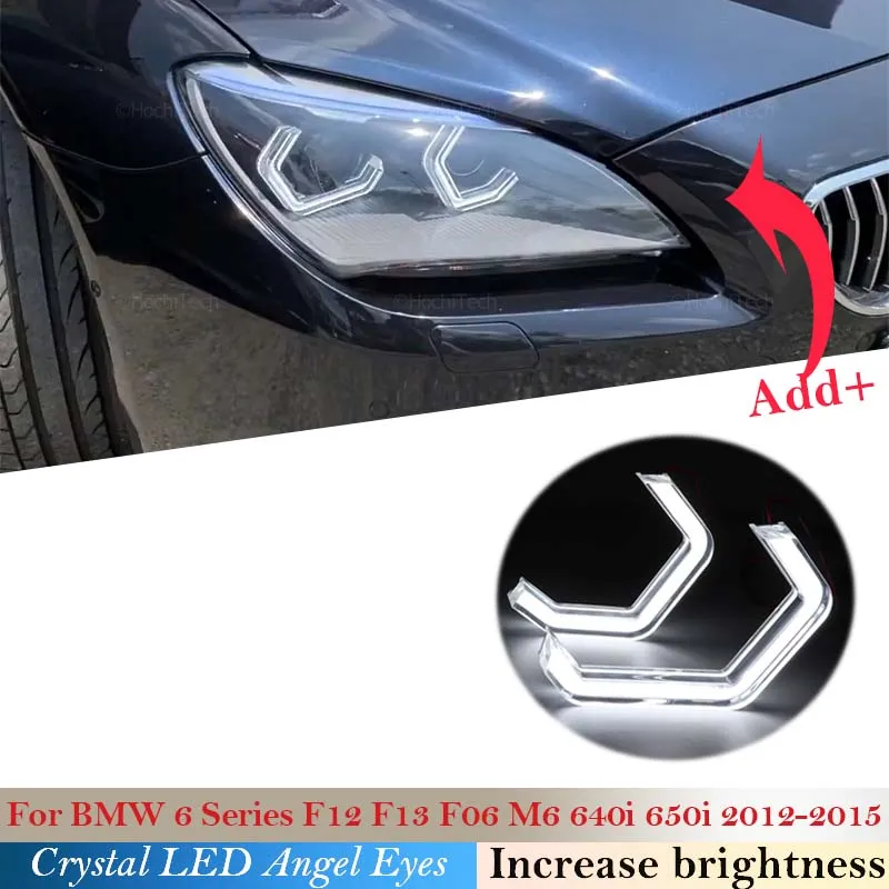 

Crystal Day light For BMW F12 F13 F06 M6 640i 650i 2012~ 2015 Car Ultra Bright Concept M4 Iconic Style LED Angel Eyes Halo Rings