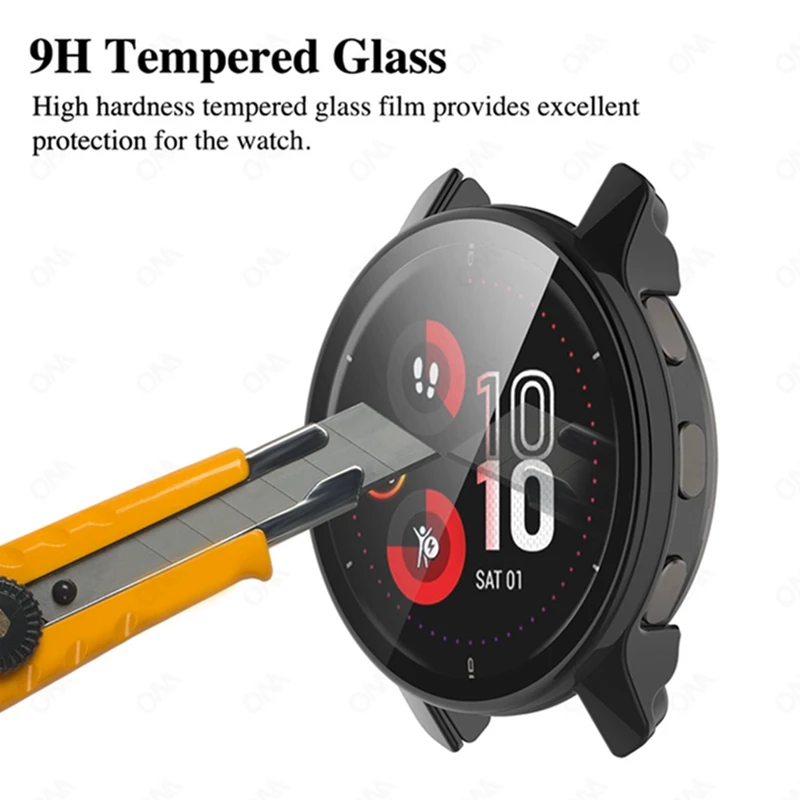 حافظة من الزجاج الصلب لجهاز Garmin Venu 2 Plus ، غطاء كامل ، واقي شاشة ، ممتص للصدمات ، غطاء حماية