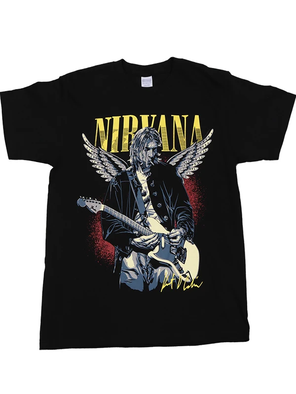 Kurt Cobain American Retro Short Sleeve T-Shirt Men's Casual Cotton round Neck Print Summer Fashion Youth Popular