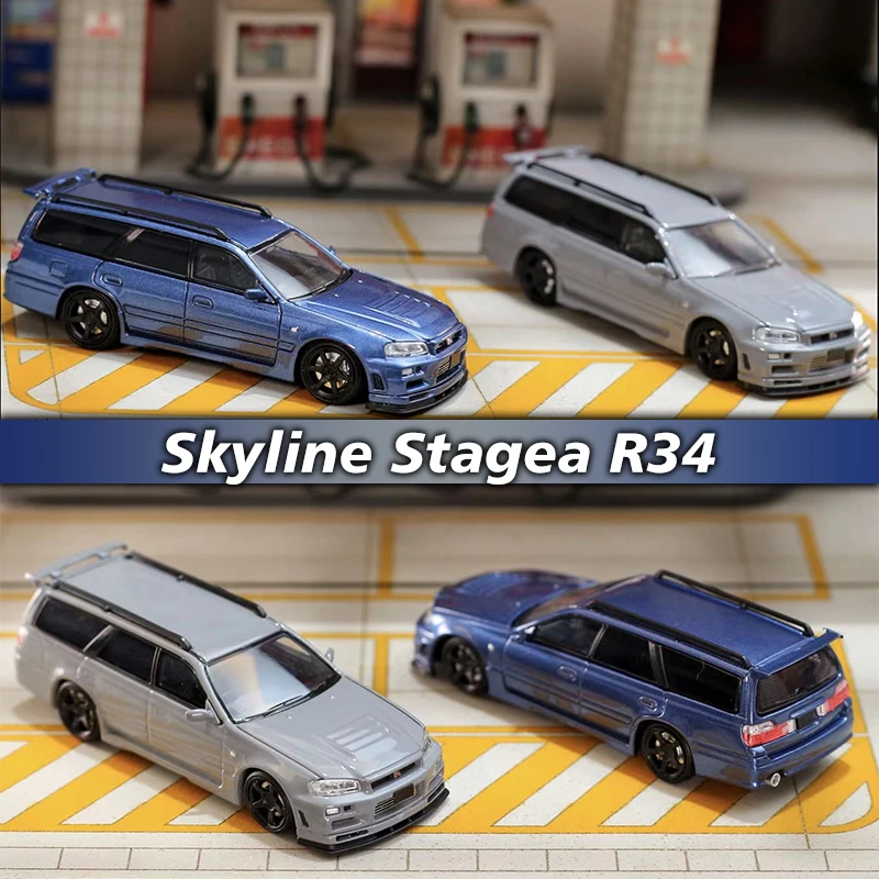 

SW в наличии 1:64 Stagea GTR Skyline R34 Wagon Коллекционная модель автомобиля, миниатюрные игрушки, уличное оружие