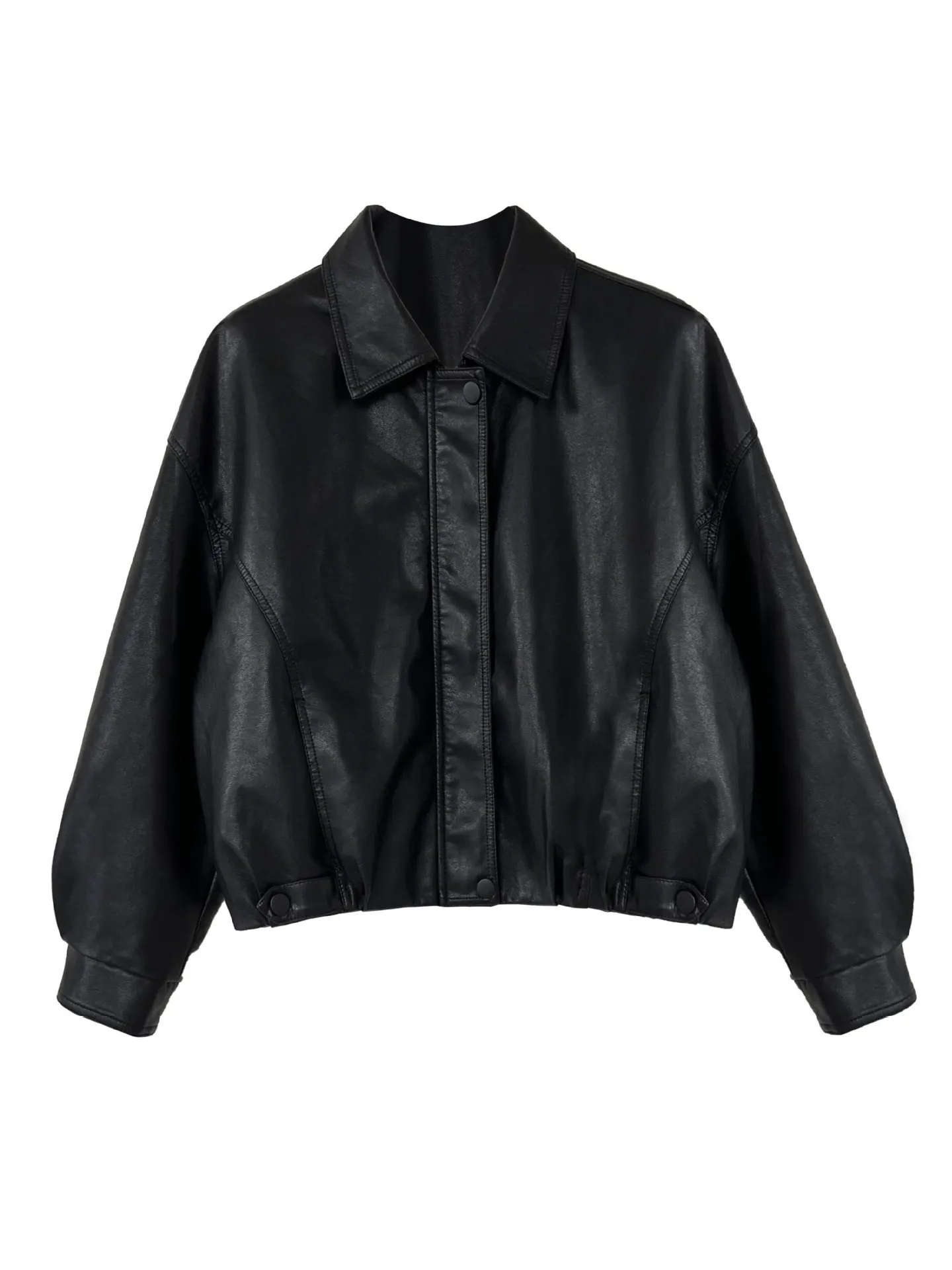 Chaqueta corta americana de cuero PU de alta gama para mujer en primavera de 2025, chaqueta de cuero informal y moderna, chaqueta de motocicleta