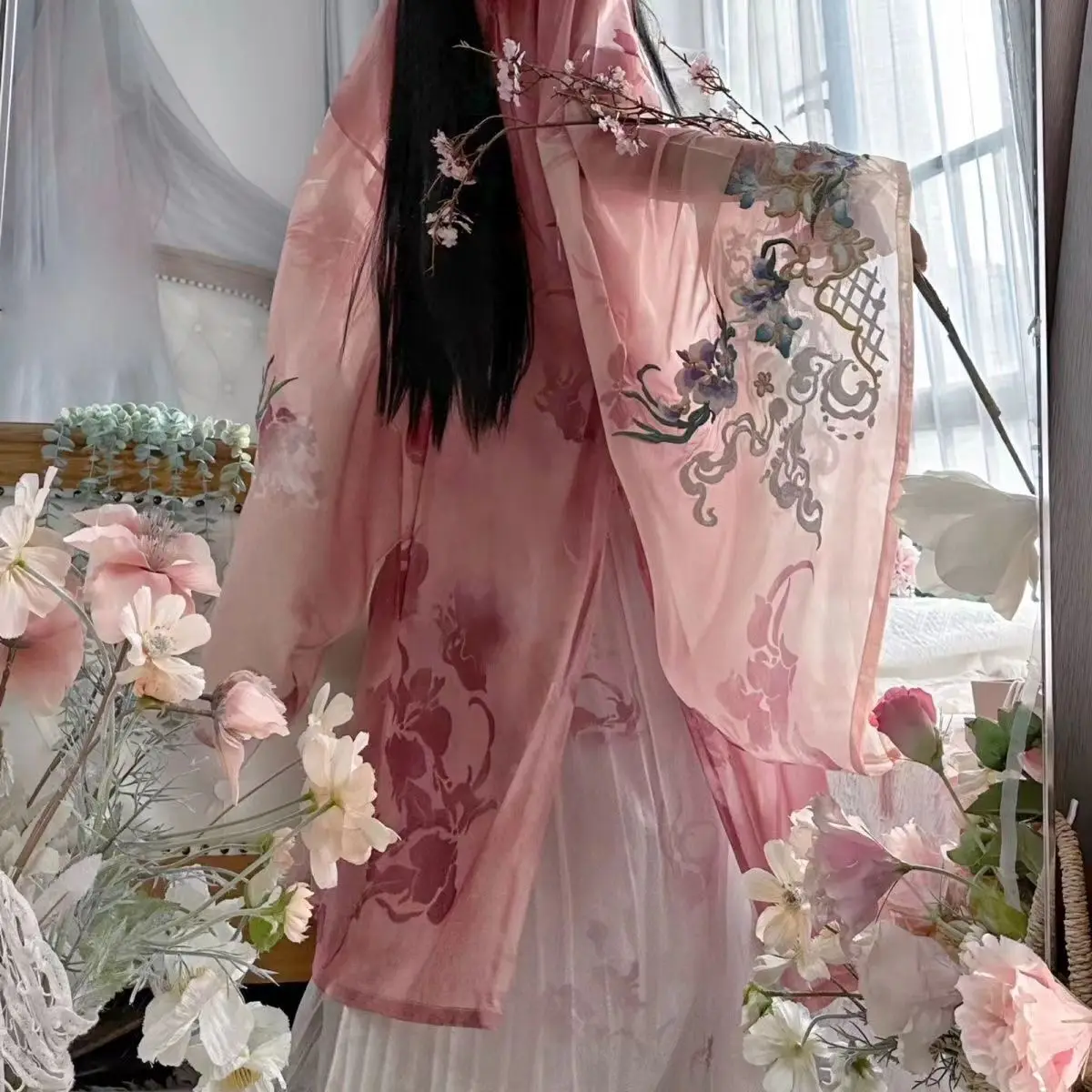 Hanfu Heavy Industry Embroidered Long Sleeved Shirt Hezi Skirt Chinese Style Cosplay Costume Hanfu Suit