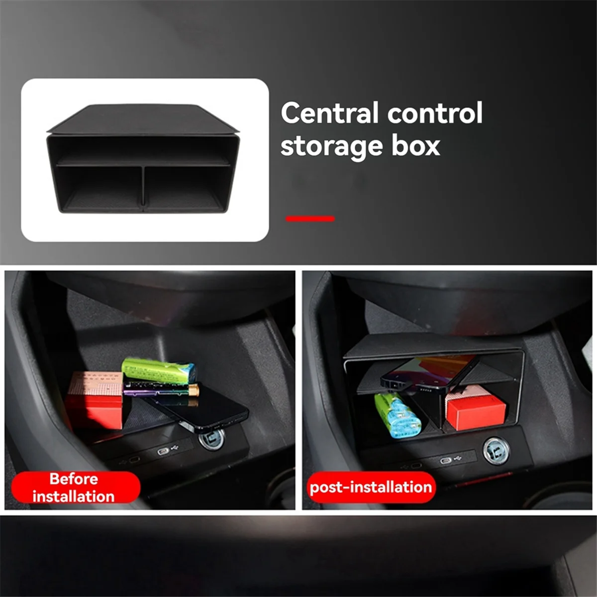 Suitable for Q5/ Etron LHD Central Control Storage Box, Car Interior Products