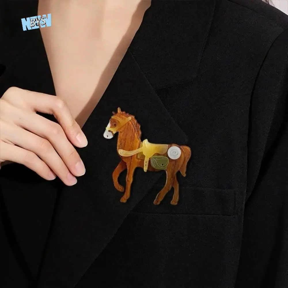 

Animal Creative Horse Brooches Personality Vintage Zodiac Horse Pins Jewelry Elegant Pony Badge Pin Men Suit Accessories